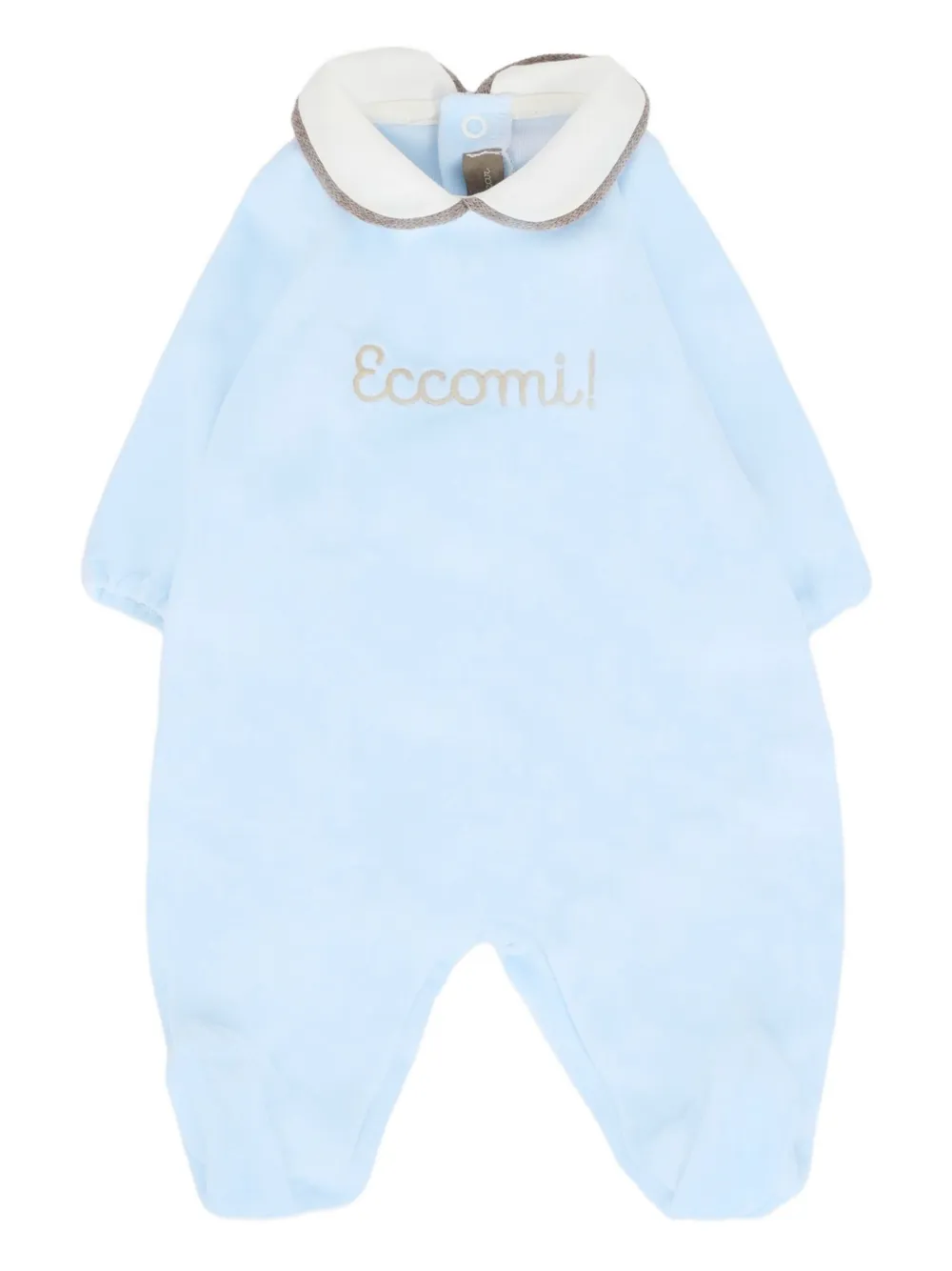 Little Bear embellished-collar babygrow | Blue | Image 1