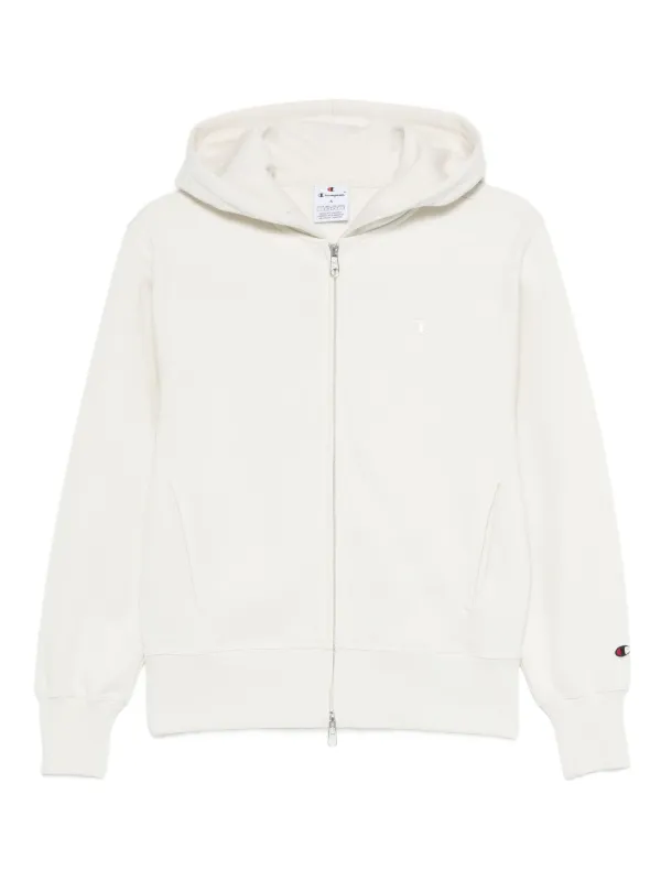 Champion logo-detail zip-up Hoodie White FARFETCH PH