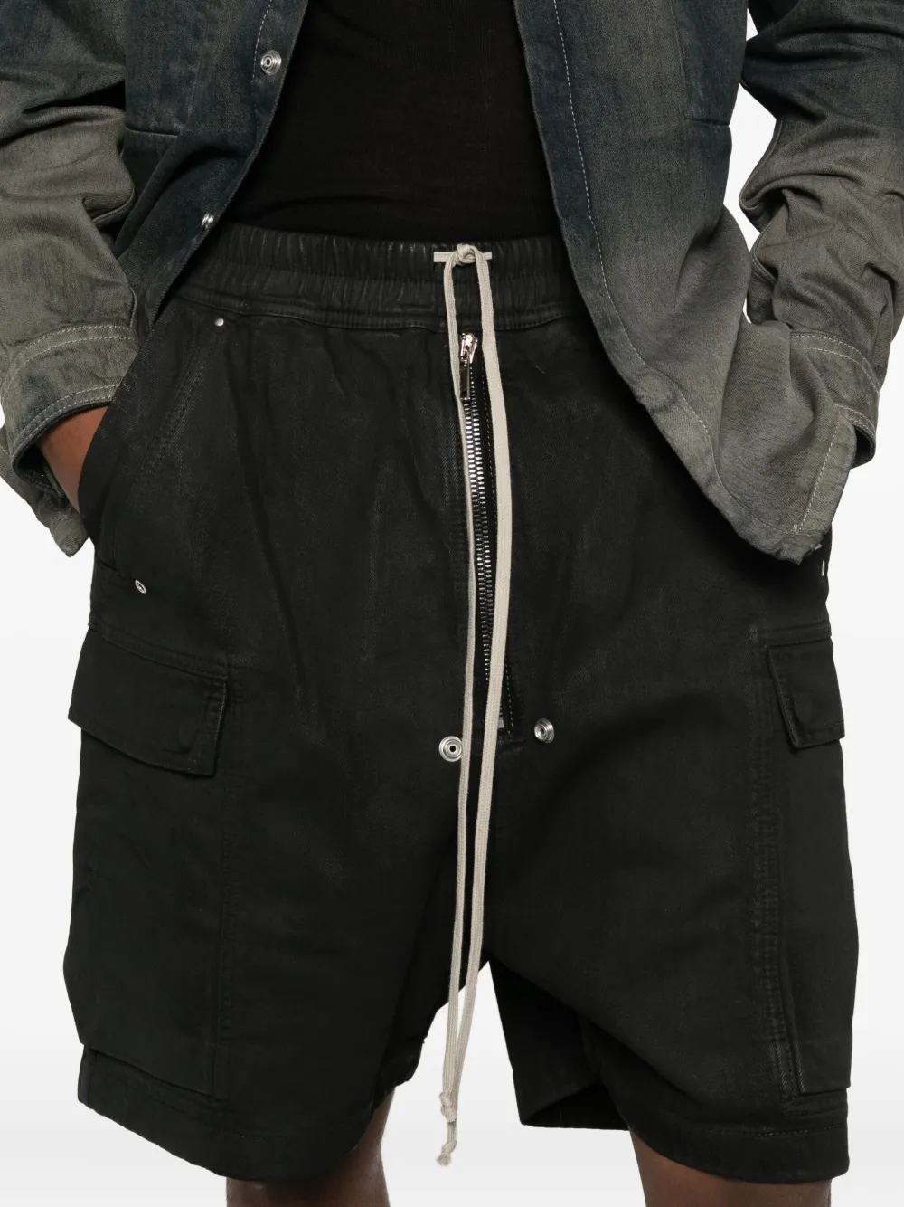 Rick Owens Drkshdw Cargo-pocket Drawstring Shorts In Black
