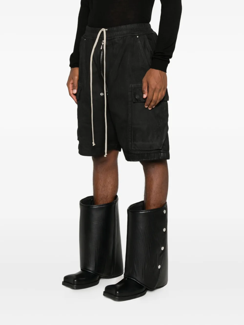 Rick Owens Drkshdw Cargo-pocket Drawstring Shorts In Black