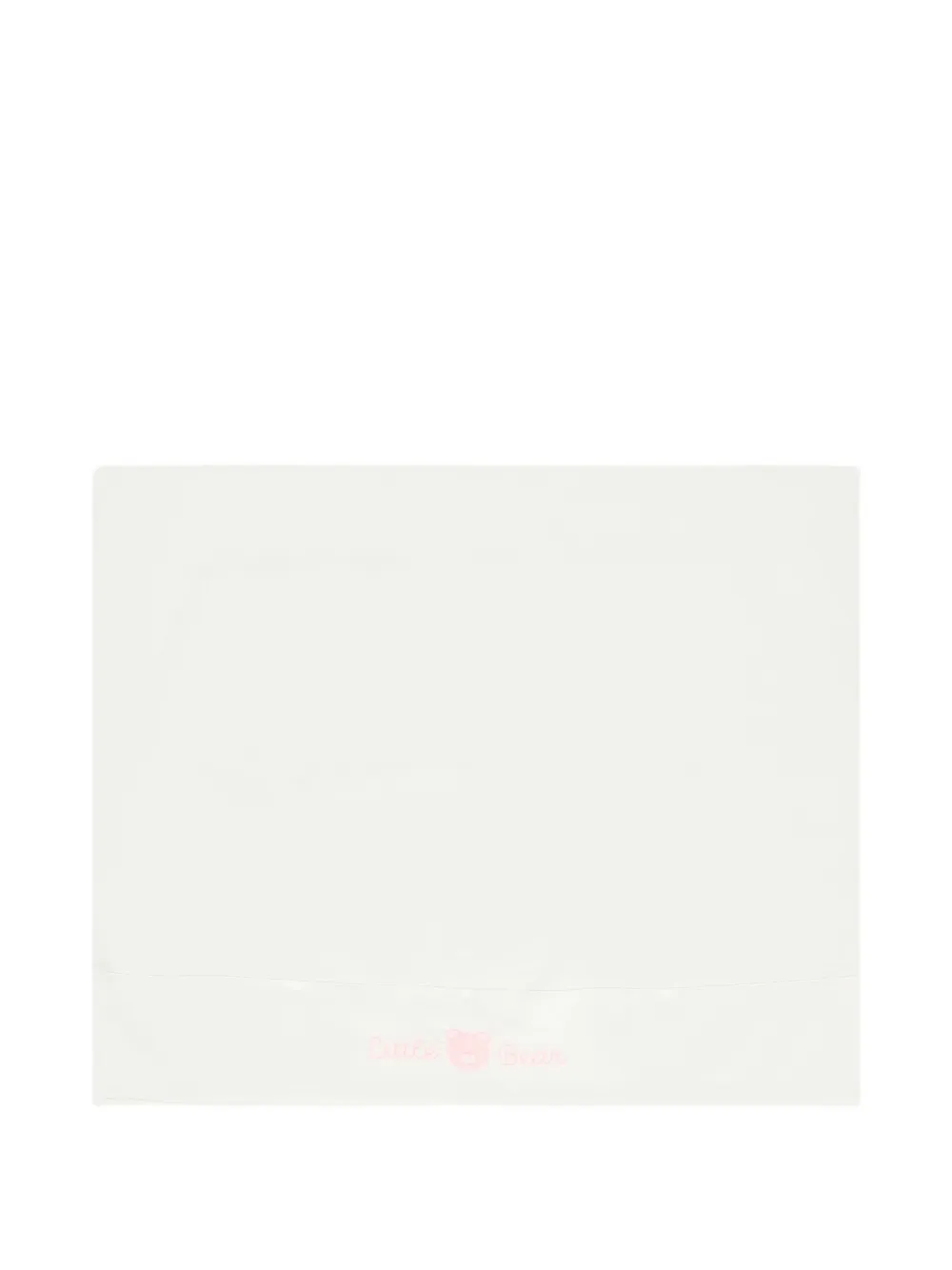 Little Bear Heart-embroidered Cotton Sheet Set (set Of Two)) In White
