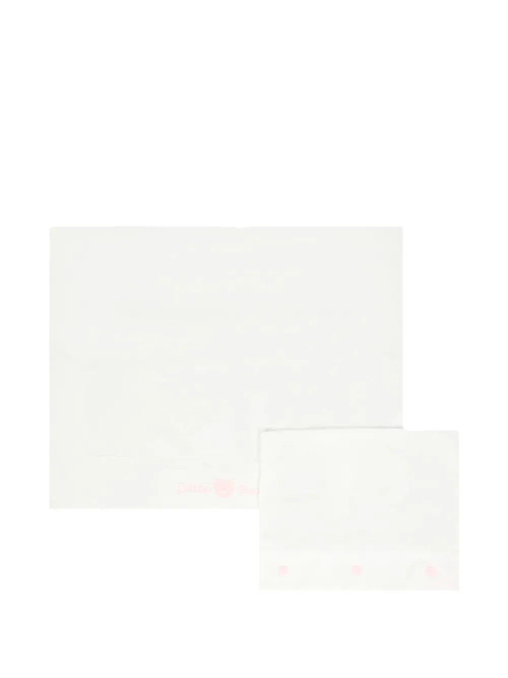 Little Bear Heart-embroidered Cotton Sheet Set (set Of Two)) In White