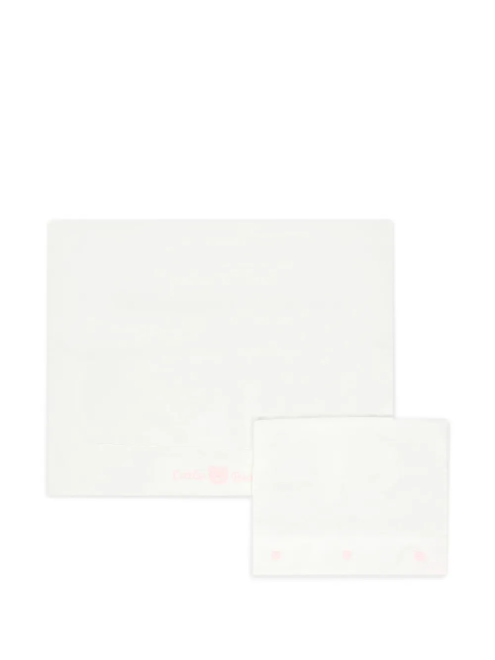 Little Bear heart-embroidered cotton sheet set (set of two)) | White | Image 1