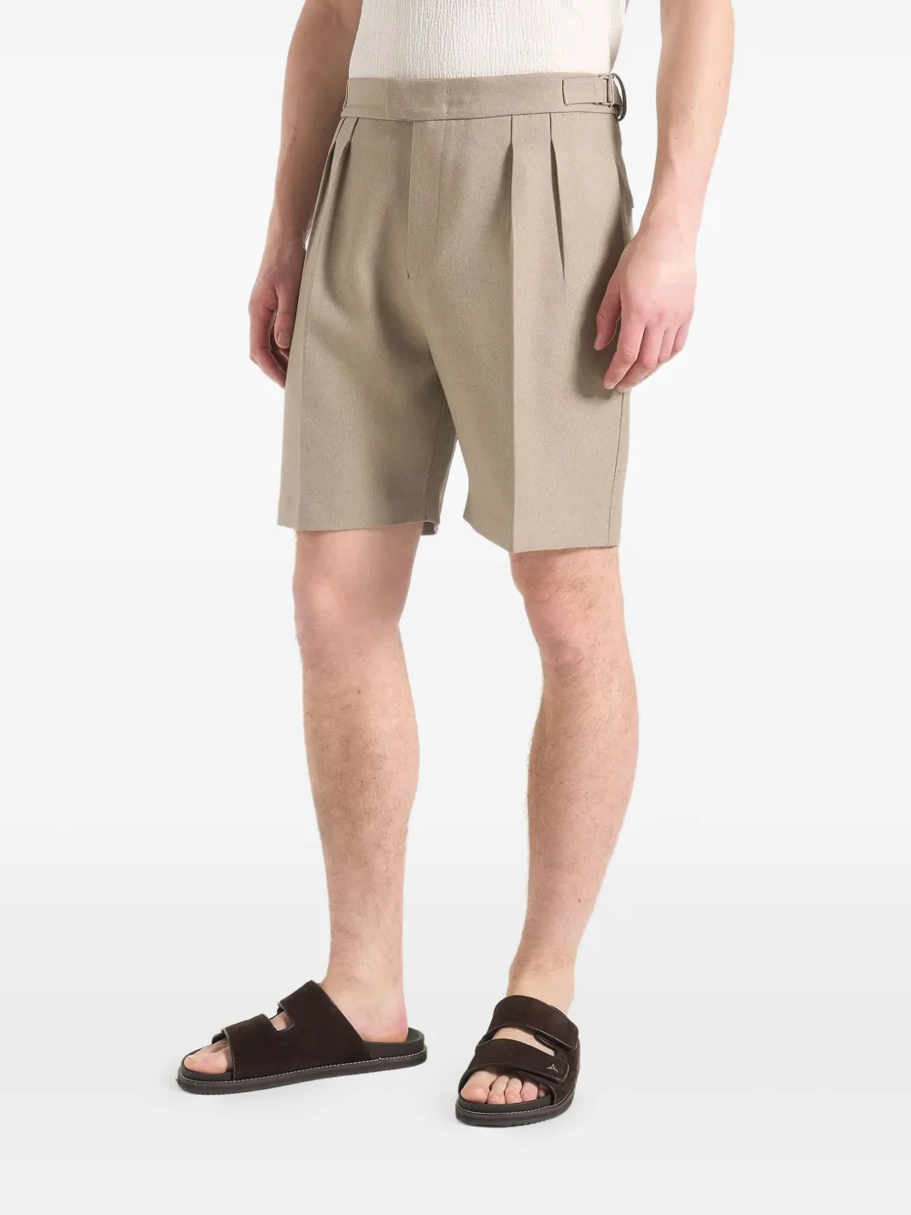 Manière De Voir Bertrand twin-pleat tailored shorts | Neutrals | Image 1