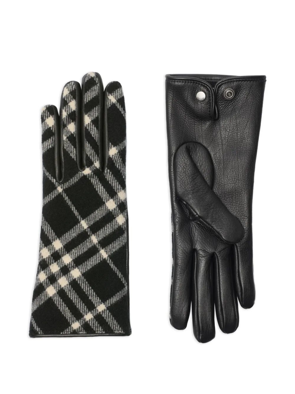 Burberry Check Wool Cashmere Gloves In Black