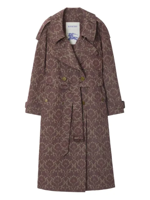 Burberry baroque-print belted trench coat