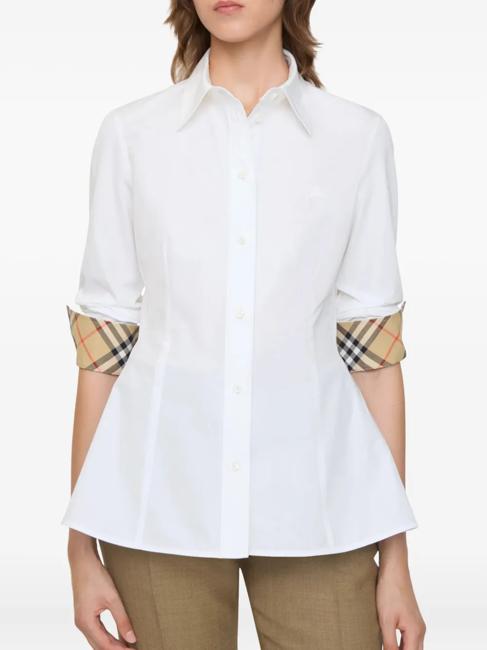 Burberry Katoenen blouse met patroon - Wit