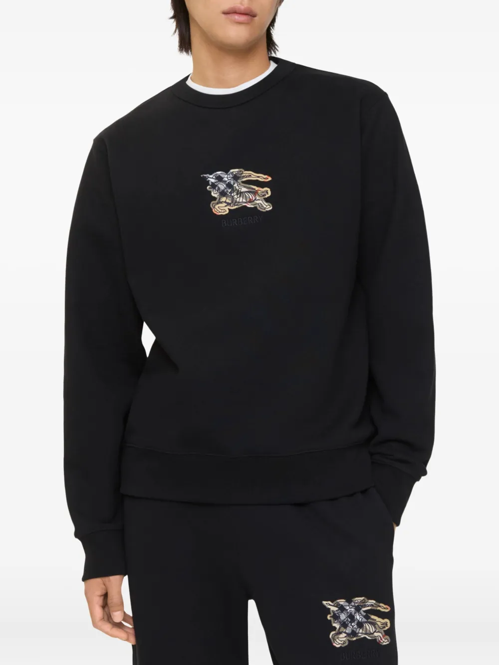 Burberry equestrian-knight check sweatshirt - Zwart