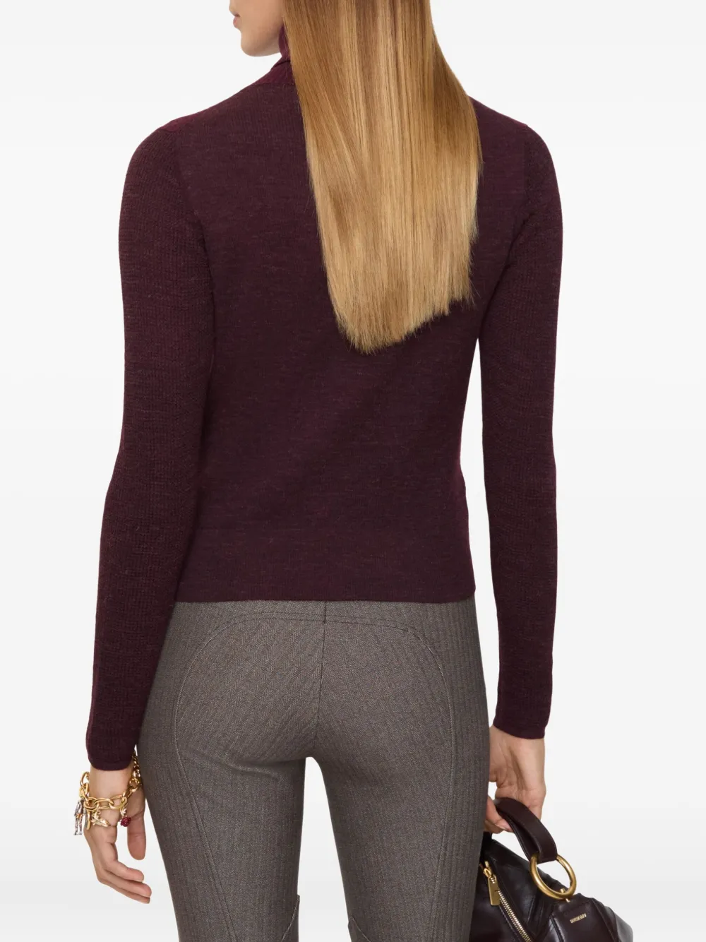 Burberry Ekd-patch Roll-neck Sweater In Red
