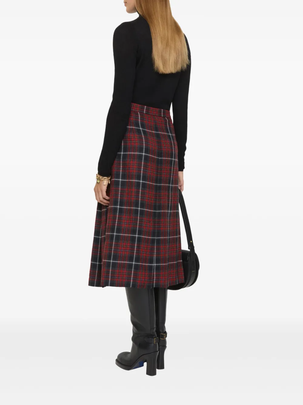 Burberry Plooirok met tartan ruit Rood