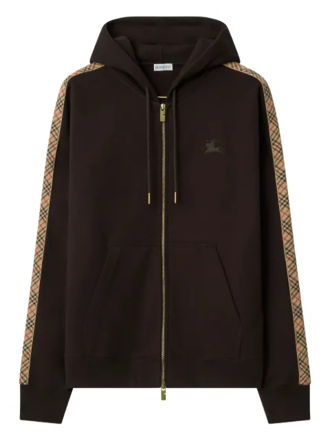 Burberry هودي بسحاب وأطراف كاروهات