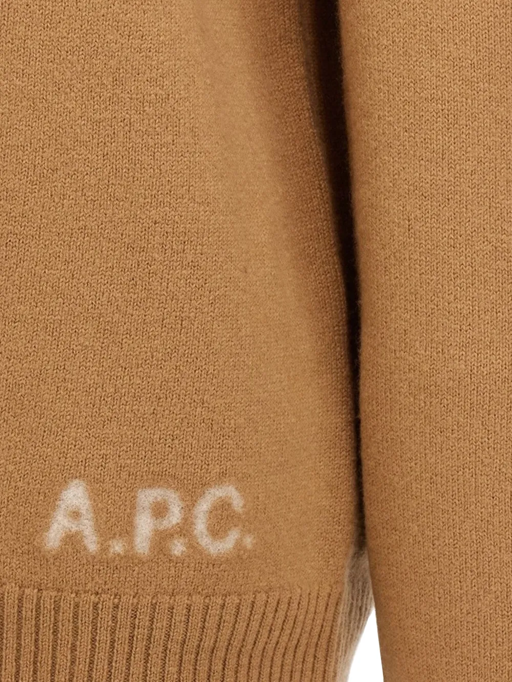 Apc Turtleneck Logo-detail Sweater In Brown