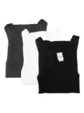 Calvin Klein ribbed racer-back top (pack of three) - Black