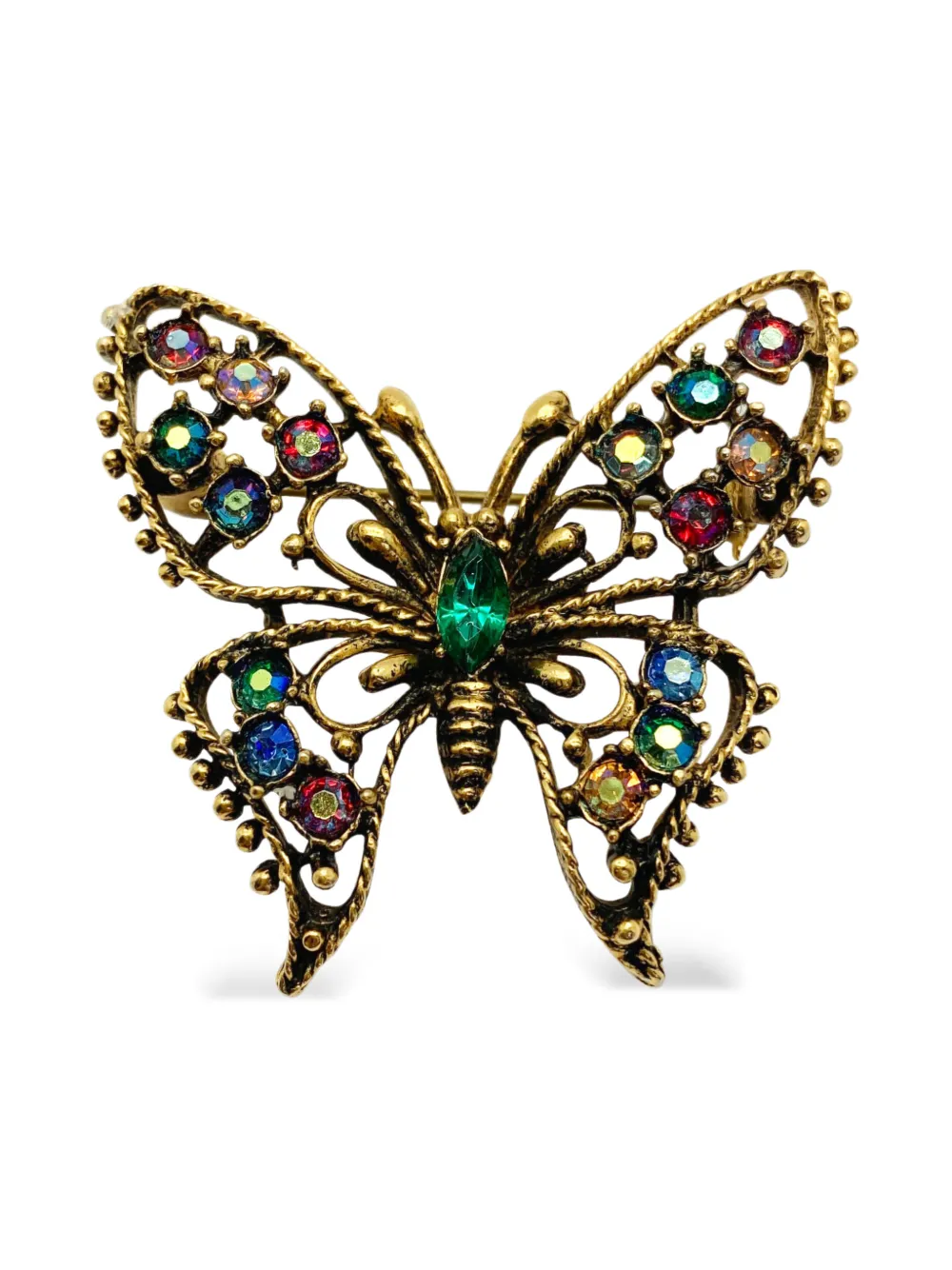 1960s Crystal Butterfly Brooch