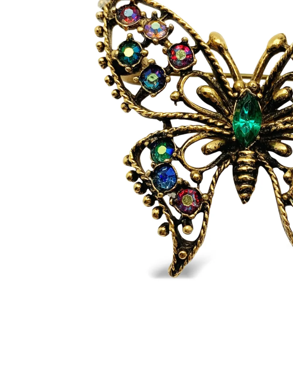 1960s Crystal Butterfly Brooch