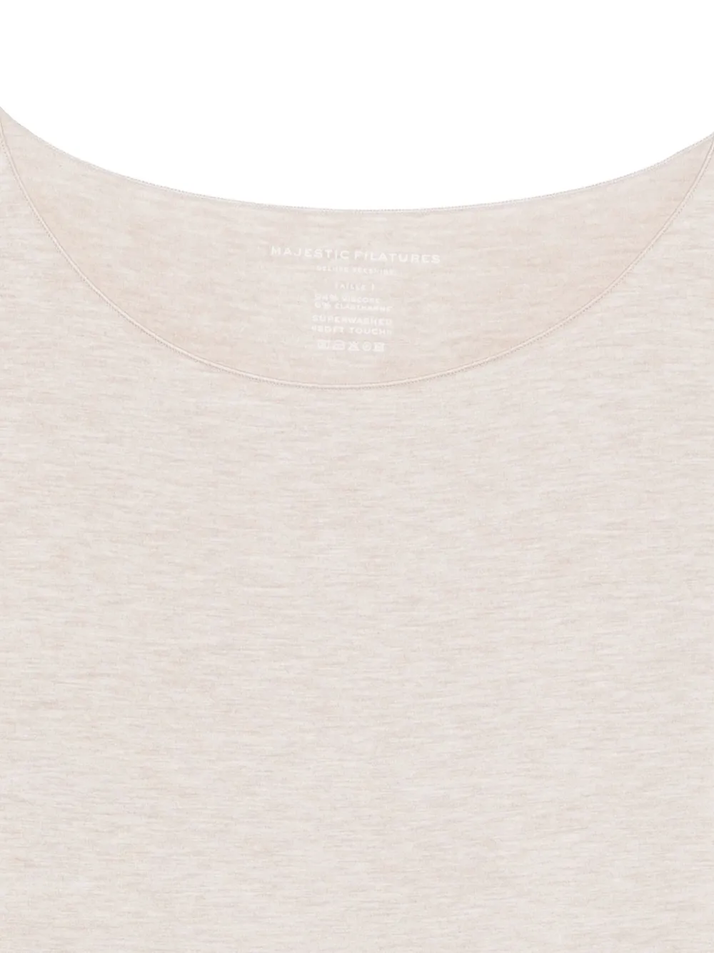 Majestic Filatures Top met boothals en lange mouwen Beige