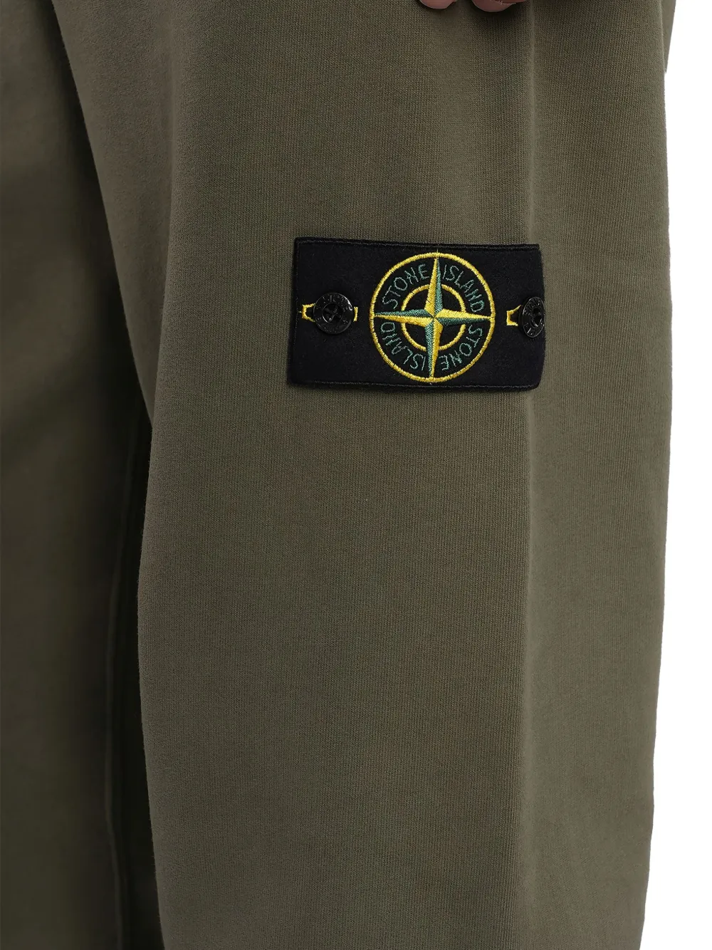 Stone Island Logo-patch Cuffed Track Pants In Green