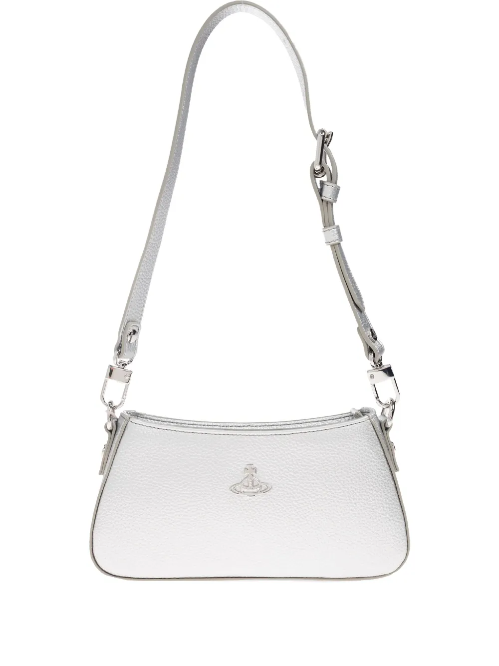 Vivienne Westwood Tasha Shoulder Phone Bag Mini Croc-embossed White In White