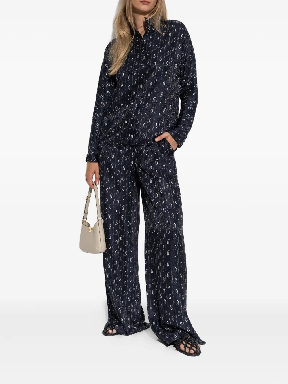 Tory Burch Blouse met paisley-print - Blauw