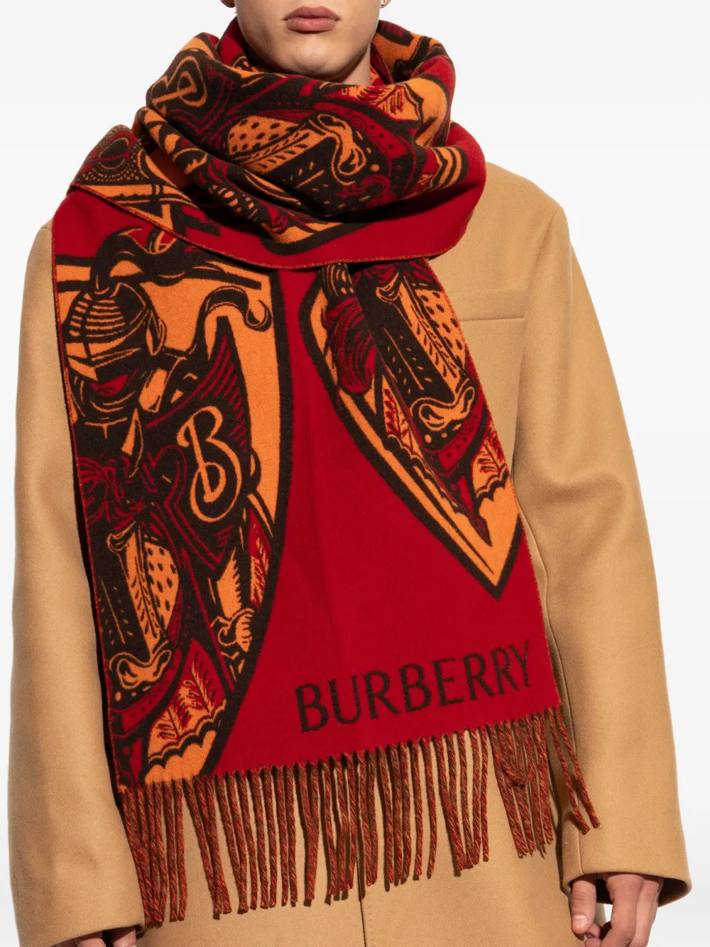 Burberry Charging Knight sjaal Rood