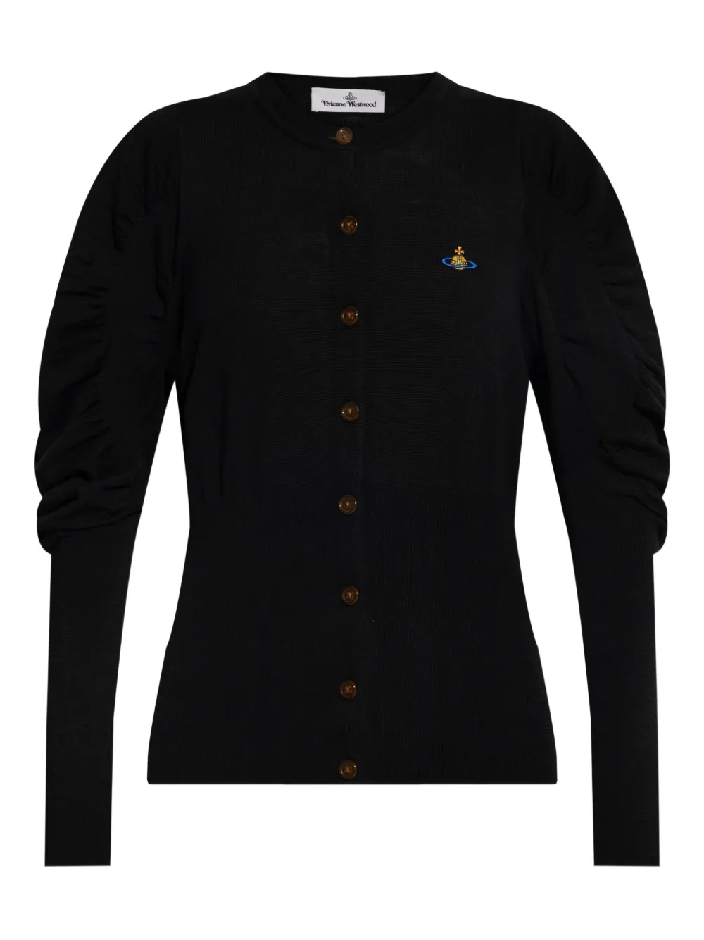 Vivienne Westwood Long-sleeved Knitted Cardigan In Black