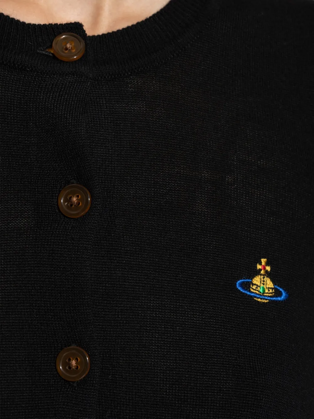 Vivienne Westwood Long-sleeved Knitted Cardigan In Black