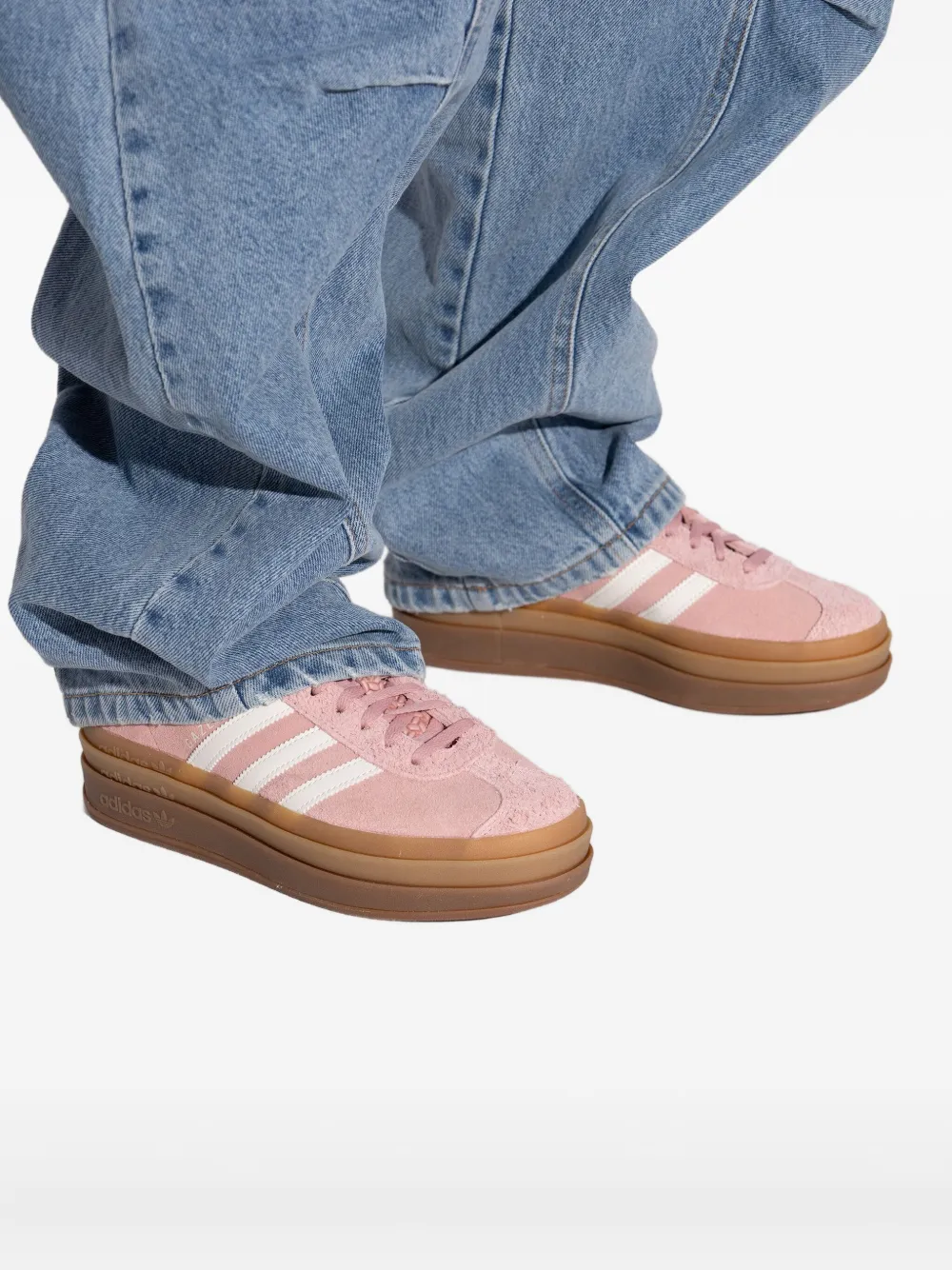 adidas Gazelle Bold suede three-stripe sneakers Pink
