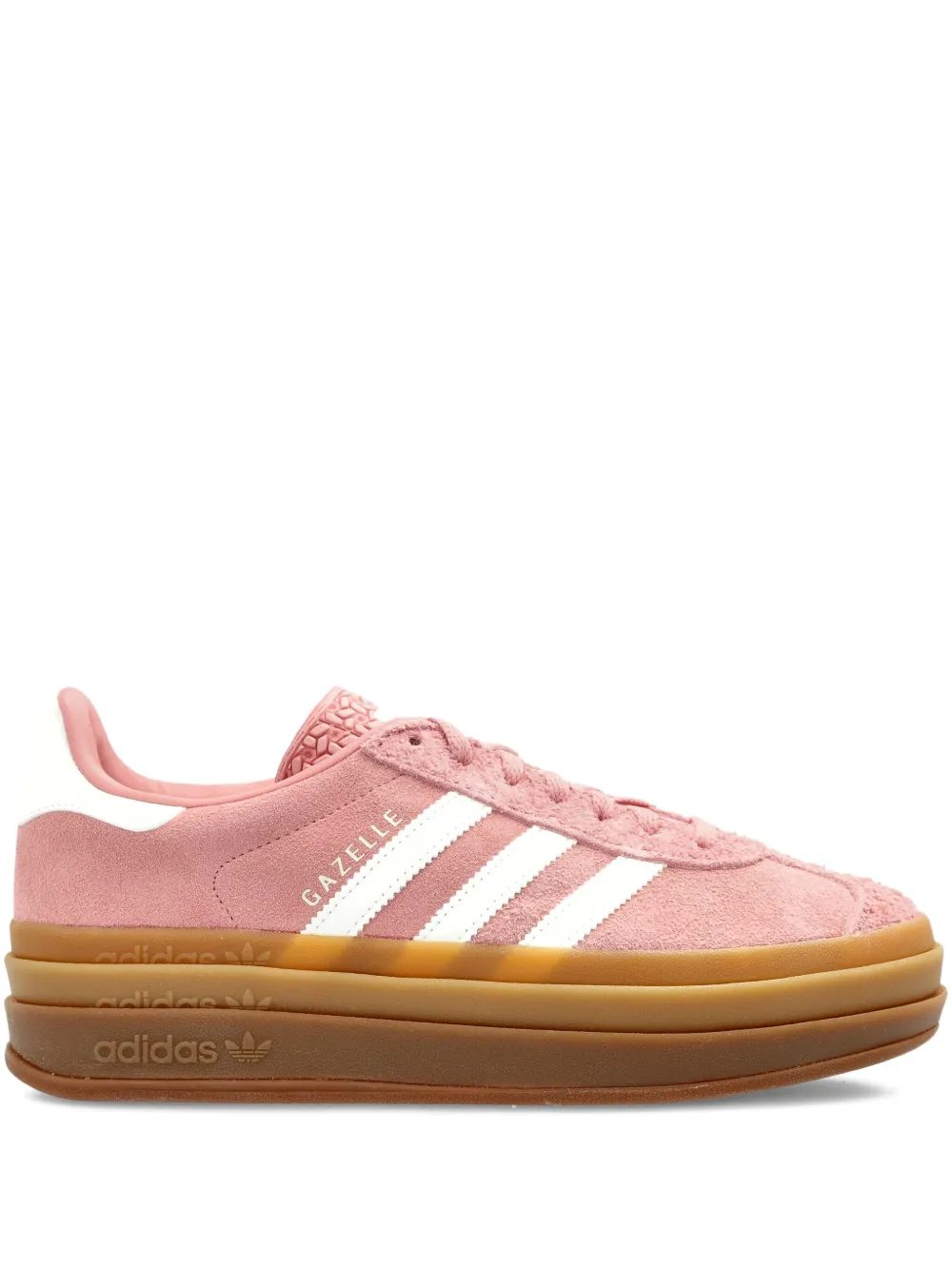 Adidas Gazelle Bold suede three-stripe sneakers Pink