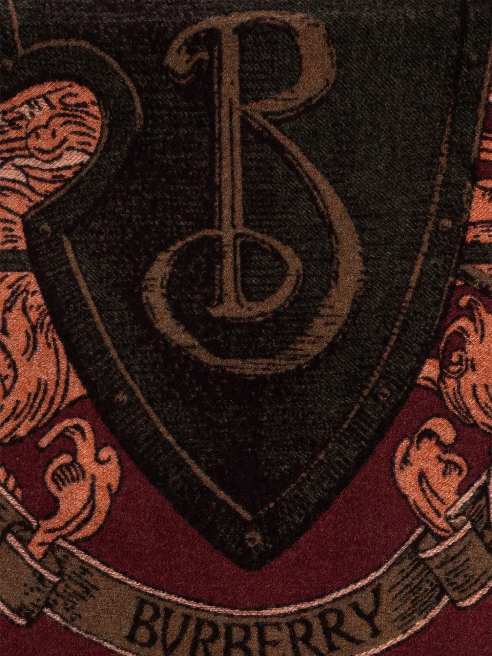 Burberry crest-print fringed scarf | Men | Image 2