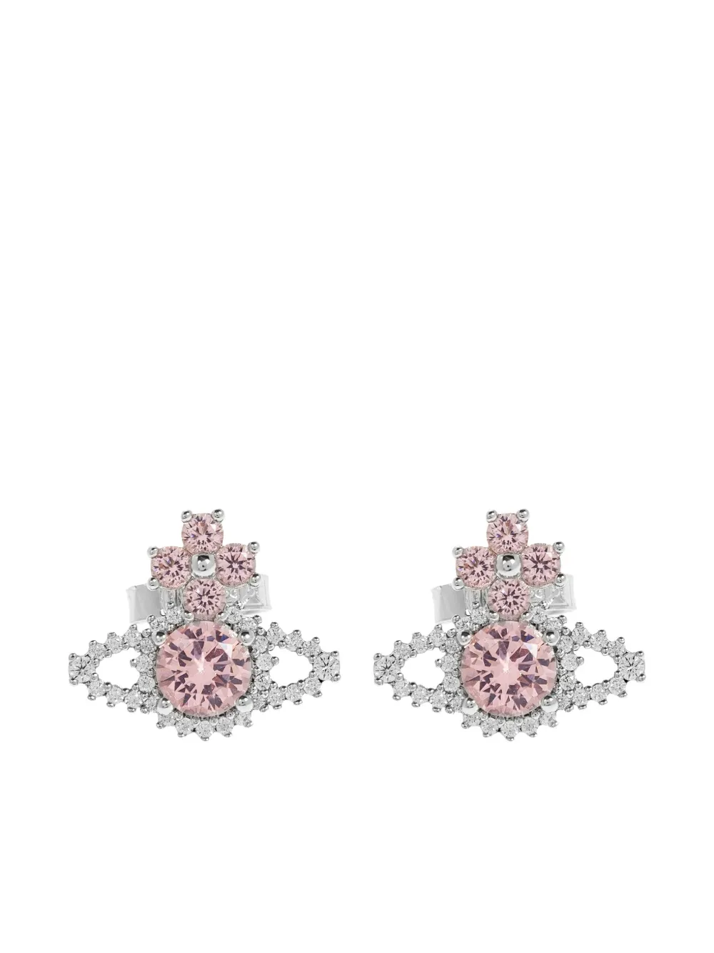 Vivienne Westwood Orb Crystal-embellished Earrings In Burgundy