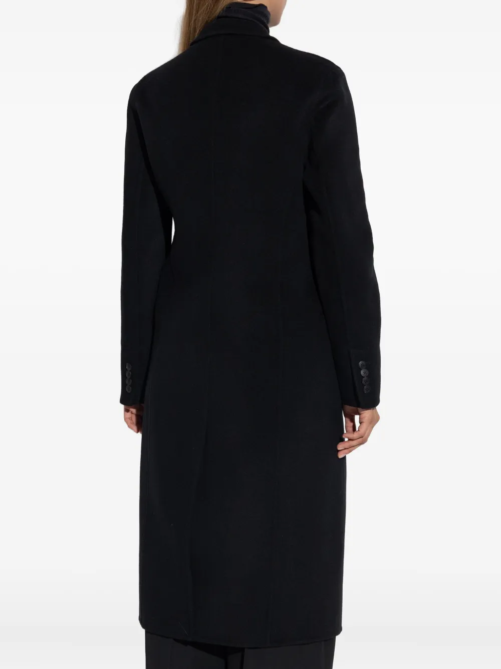 Tory Burch Double-breasted Wool Coat In Black
