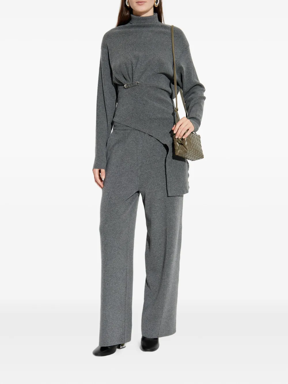 Lanvin Broek met elastische tailleband en naad aan de zijkant - Grijs