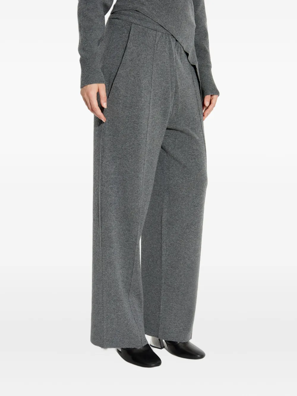 Lanvin Elastic-waistband Side-seam Trousers In Gray
