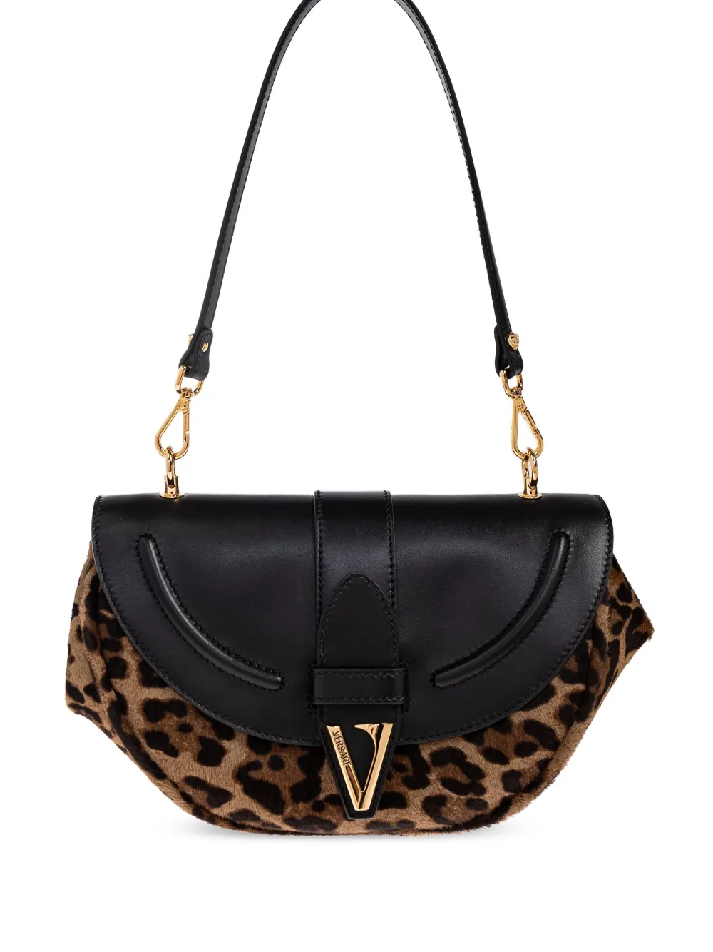 Versace Virtus Tote Bag In Brown