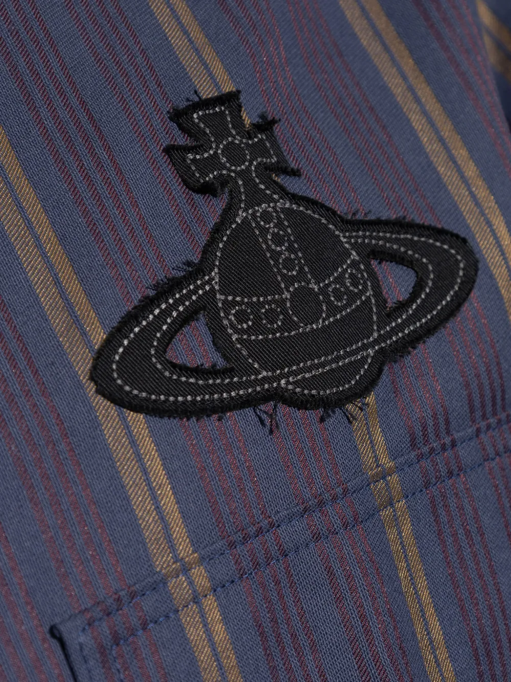 Vivienne Westwood Gestreept overhemd verfraaid met Orb-kralen Paars