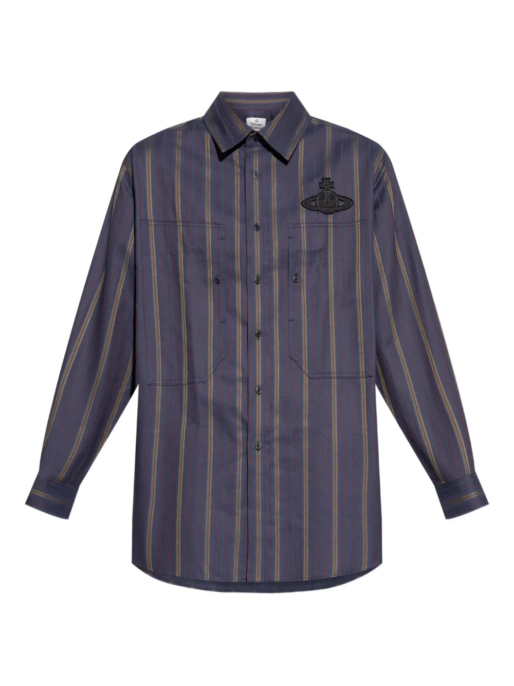 Vivienne Westwood orb-embellishment stripe-pattern shirt | Purple | Image 1
