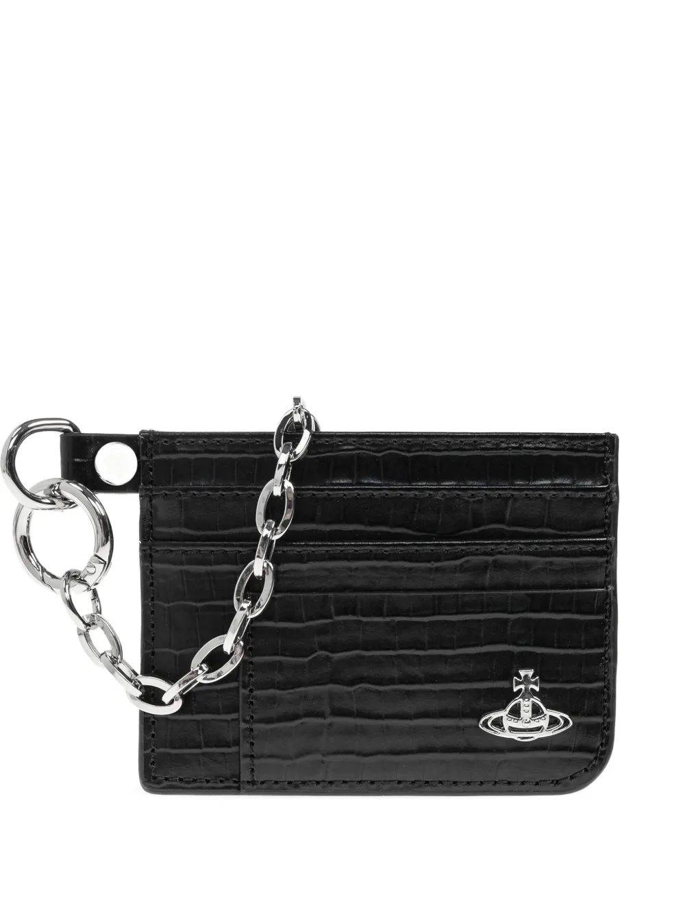 Vivienne Westwood crocodile-embossed chain card holder - ブラック Vivienne Westwood crocodile-embossed chain card holder - ブラック
