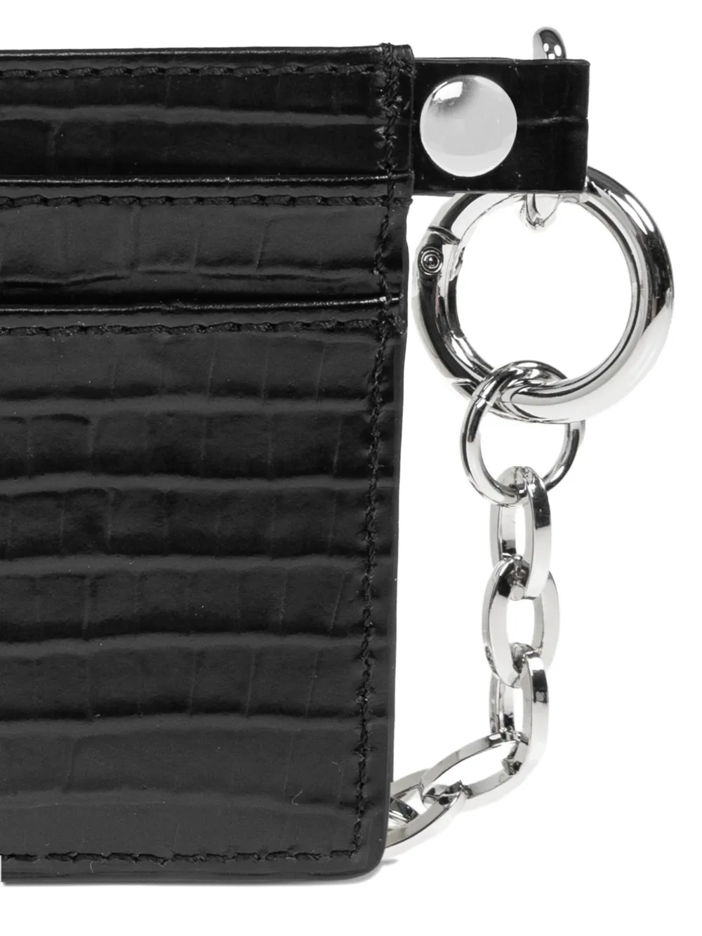 Vivienne Westwood Crocodile-embossed Chain Card Holder In Black