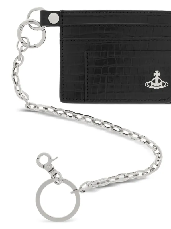 Vivienne Westwood crocodile-embossed Chain Card Holder | Black