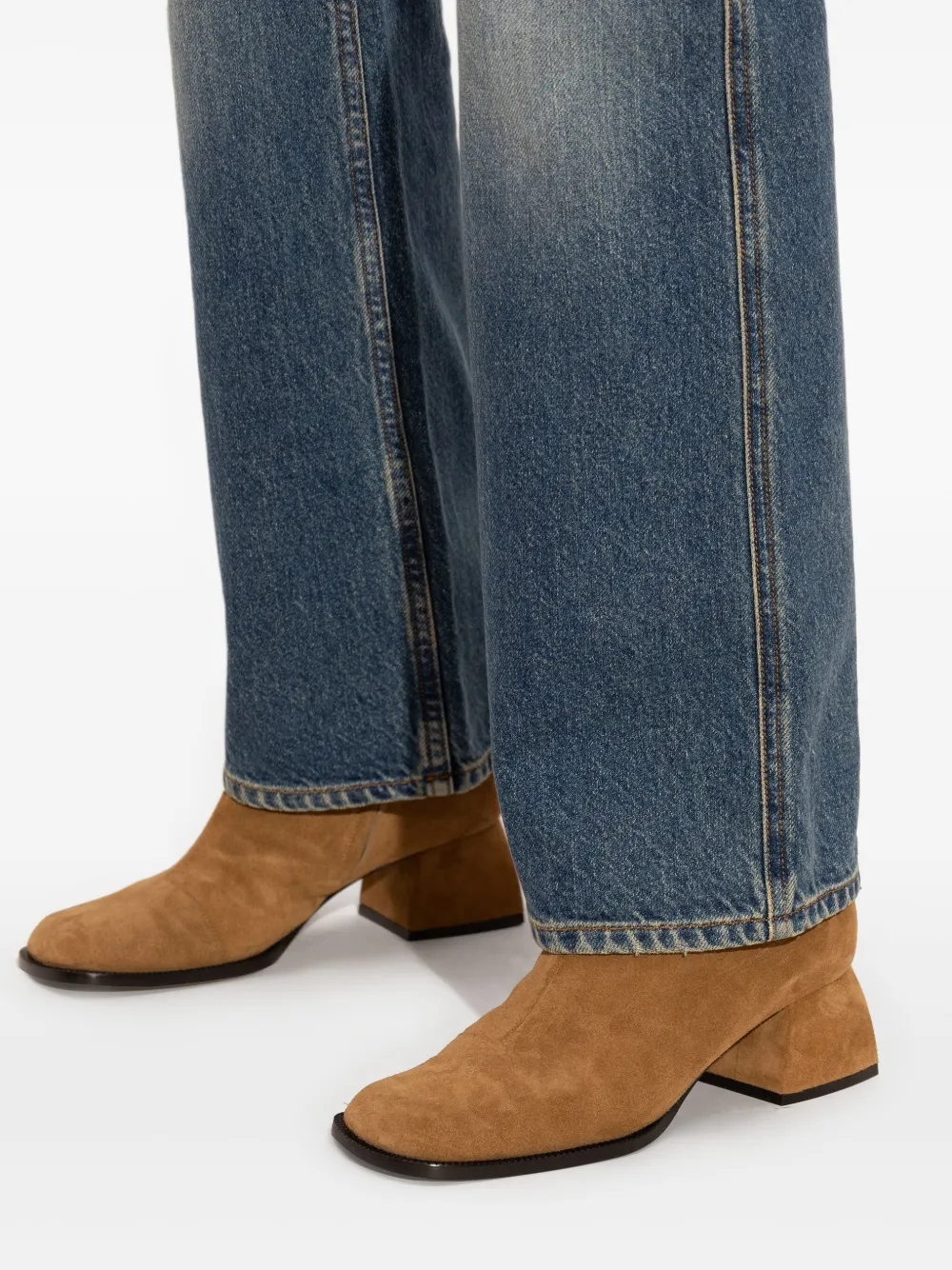 Nodaleto block-heel suede boots Brown