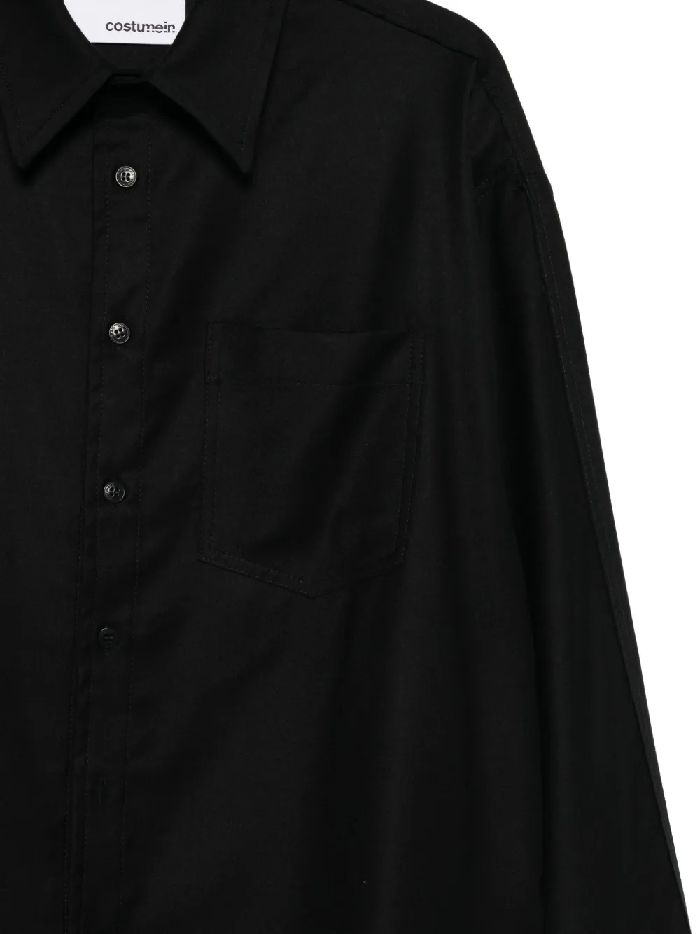 Costumein Overhemd met opgestikte zak Zwart