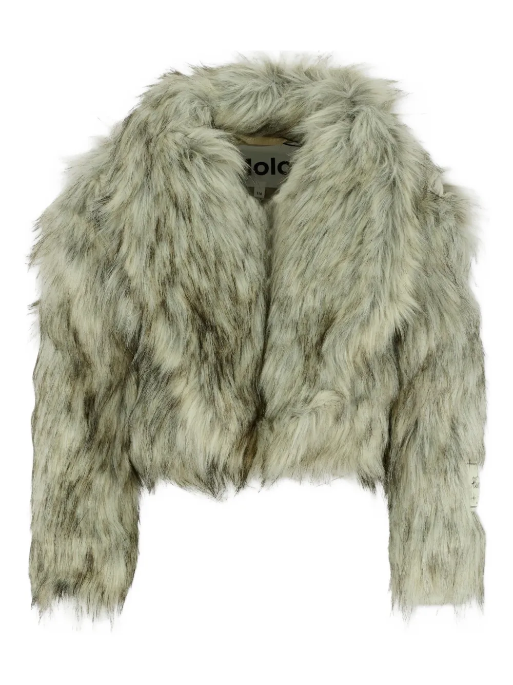 Molo faux-fur cropped jacket | Grey | Image 1