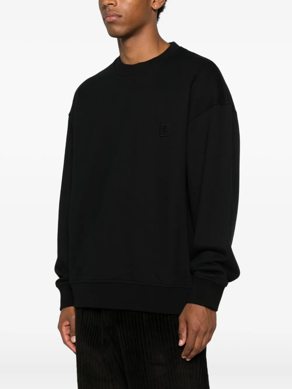 Wooyoungmi Logo-patch Long-sleeved Sweater In Black