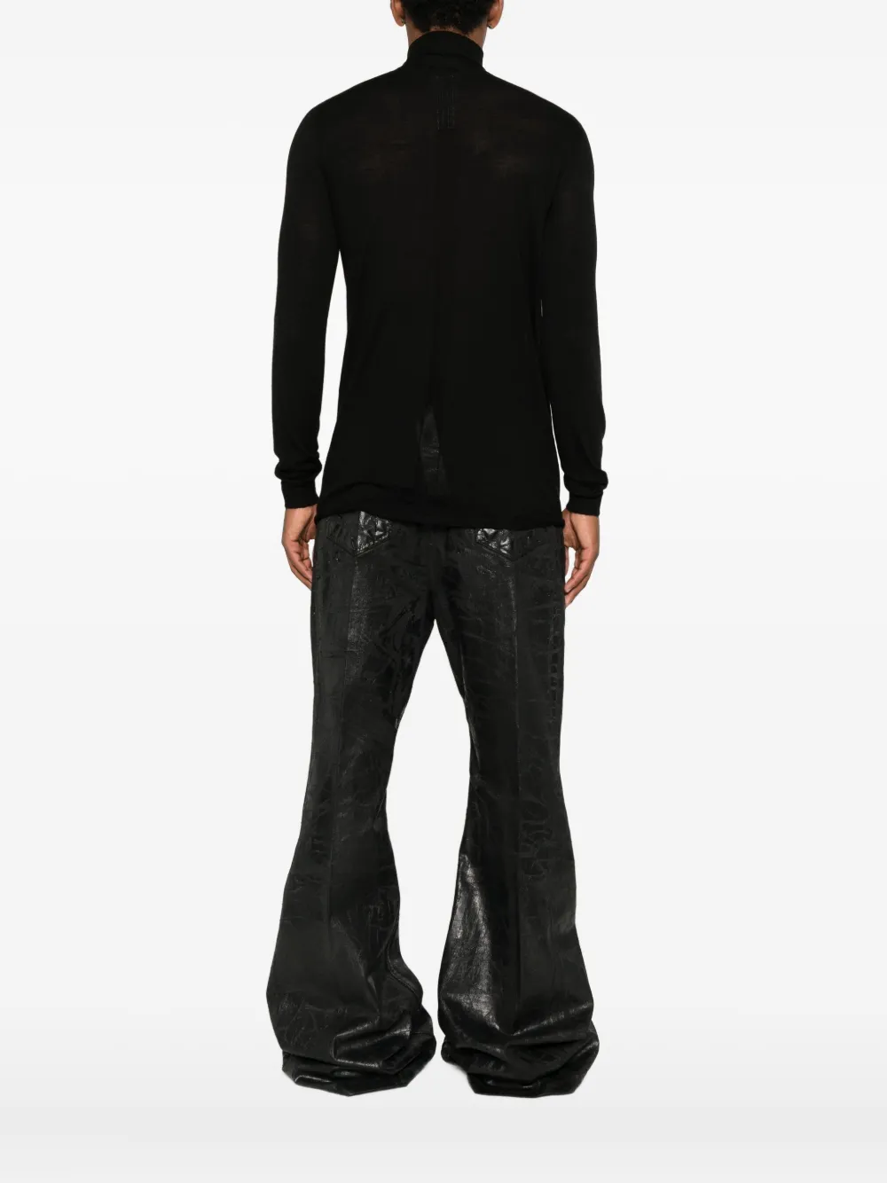 Rick Owens High-neck Wool Sweater In Black