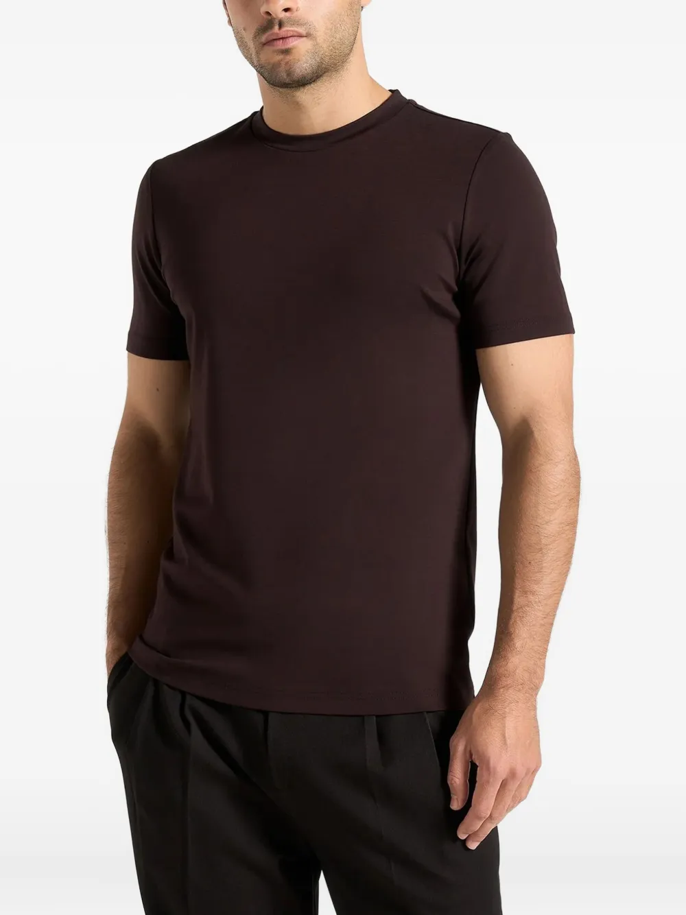 Manière De Voir Armand crew-neck T-shirt | Brown | Image 1