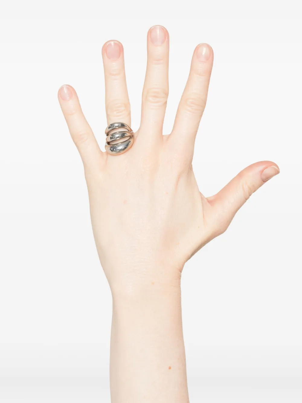 Panconesi Triptych Blow Up Ring In Silver