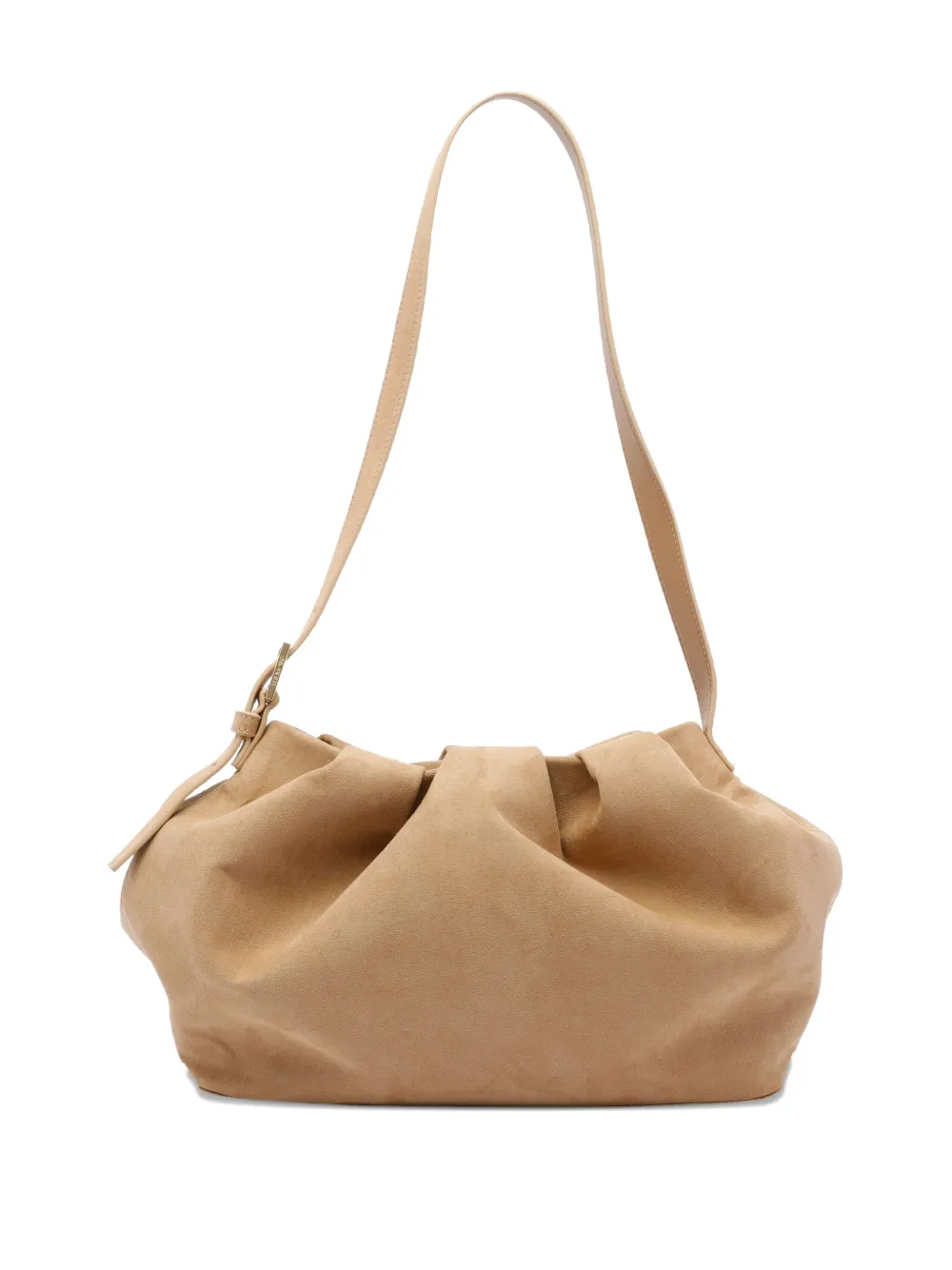 Themoirè Athena geplooide schoudertas - Beige