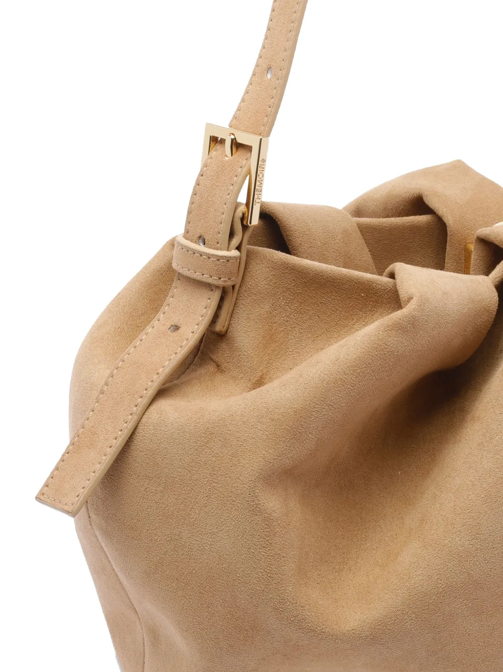 Themoirè Slouchy Shoulder Bag Adaptable Strap Buckle Detail In Neutral