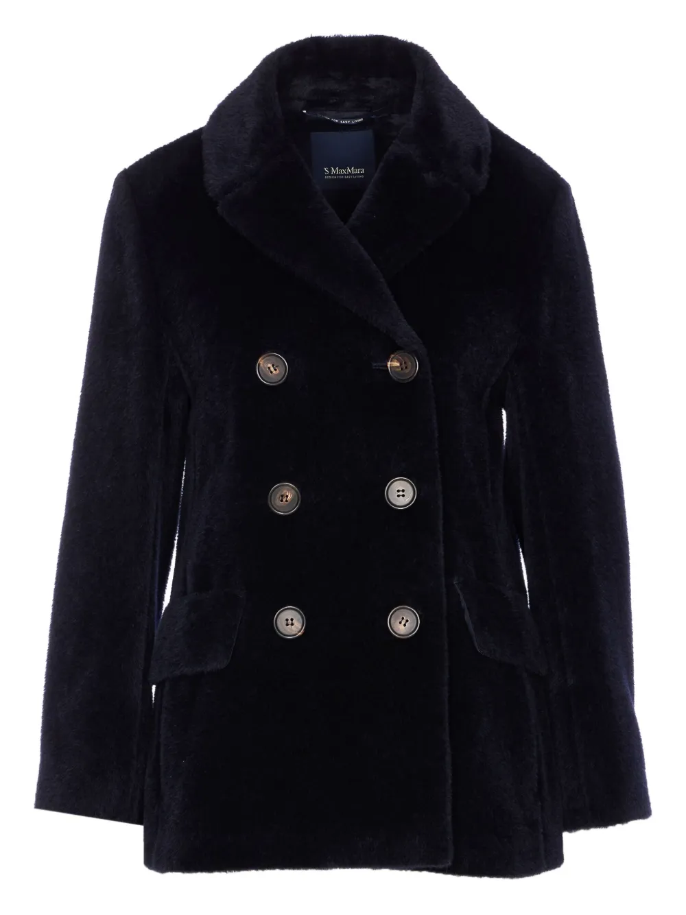 'S Max Mara faux-fur double-breasted jacket | Blue | Image 1