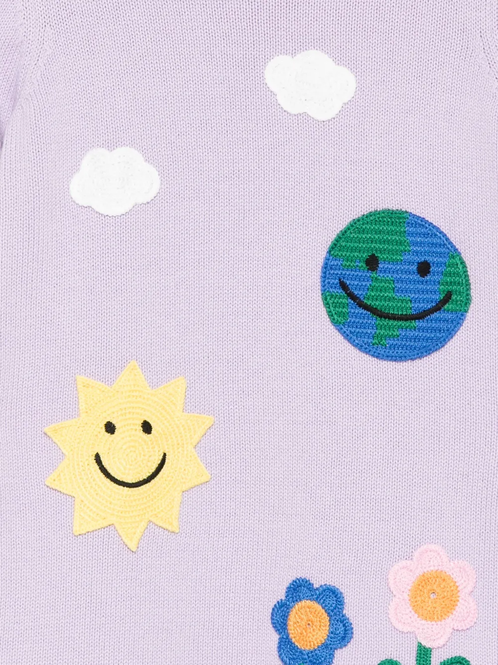 Stella McCartney Kids Jurk met borduurwerk en applicatie Paars